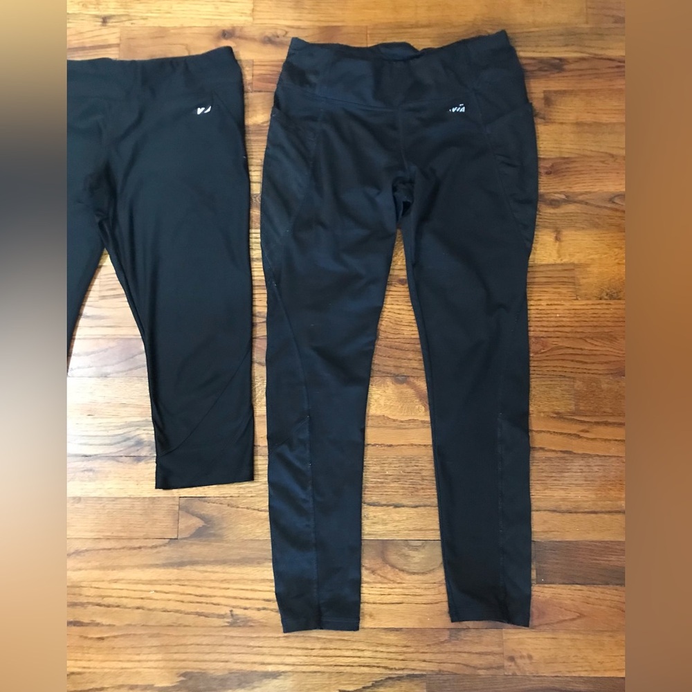 Ladies Black Avia Stretch Leggings Pants
1 Ankle Length & 1 Capri
Stretch Waist - Picture 5 of 8